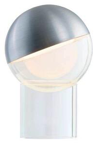 FRANDSEN LED punjiva stolna lampa Pila, boja aluminija, 20 cm, prigušljiva, prigušiva, Metalik, Dnevni boravak/blagovaonica, Plastika