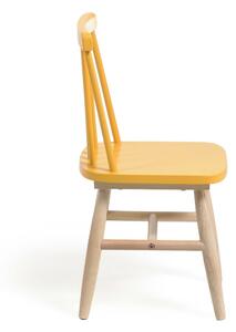 Žuta dječja stolica od kaučukovog drveta Kave Home Kristie