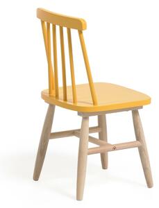Žuta dječja stolica od kaučukovog drveta Kave Home Kristie