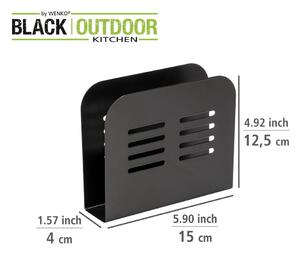 Crni držač za ubruse Wenko Black Outdoor Kitchen Baco
