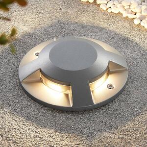 Lucande LED podni reflektor Jeffrey, srebrni, 4 utičnice, Sivo, Metal