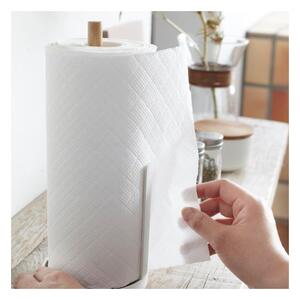 Bijeli stalak za papirne ručnike s detaljima od bukovine YAMAZAKI Tosca