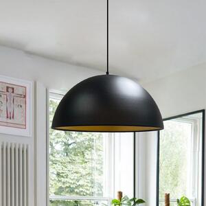 ROYALTECH Viseće svjetlo Lipeo, crno/zlatno, Ø 40 cm, metal, E27, prigušiva, Dnevni boravak/blagovaonica, Metal