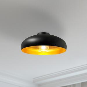ROYALTECH Olli stropno svjetlo, crno/zlatno Ø 40 cm, metal, E27, prigušiva, Dnevni boravak/blagovaonica, Metal