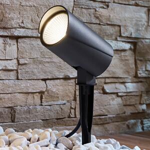 Lucande LED vanjski reflektor Anton, zemljani šiljak, antracit, metal, Sivo, Metal