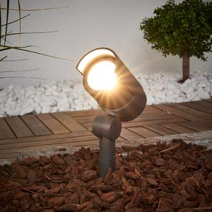 Lucande LED Ground Spike reflektor Beatrix, antracit, aluminij, 45,7 cm, Crno, Metal
