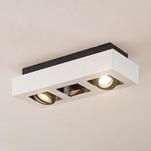 Arcchio reflektor Vince, 36 cm, 3 žarulje, bijelo/crno, GU10, prigušiva, Bijela, Kuhinja, Aluminij
