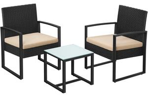 Garnitura vrtnog namještaja, set od stola i dvije stolice, 53 x 76 x 57,5 cm/ 42 x 39 x 40 cm