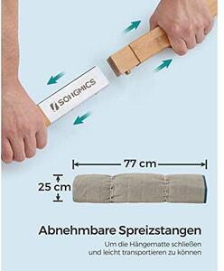 Viseća mreža za dvoje s jastukom, nosivosti 225 kg, 200 x 140 cm, plava-bež | SONGMICS