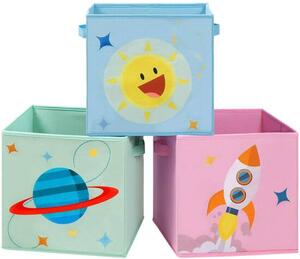 Sklopive kutije za odlaganje, 3-dijelni set kutija dječjeg motiva, 30 x 30 x 30 cm
