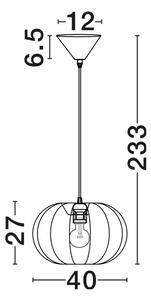 DELINA 40 VISILICA BIJELA TKANINA E27 1X12W IP20 NL9586669