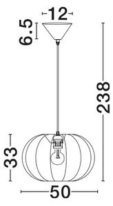 DELINA 50 VISILICA BIJELA TKANINA E27 1X12W IP20 NL9586670
