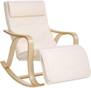 Songmics stolica za ljuljanje, stolica za opuštanje s podesivim osloncem za noge i nosivosti do 150 kg, 67 x 125 x 91 cm