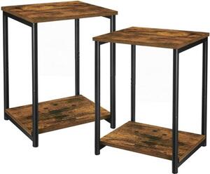 Stol za kavu, set od 2 komada, pomoćni stol, stol za čaj, noćni ormarić, 40 x 50 x 30 cm