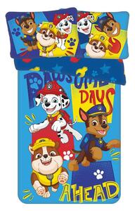 Plava pamučna dječja posteljina za dječji krevetić 100x135 cm Paw Patrol "Pawsome days ahead" – Jerry Fabrics