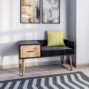 Višenamjenska klupa MARS 40x120 cm smeđa/crna
