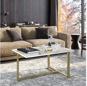 Stolić za kavu MERIDETHS 45x92 cm zlatna/bijela