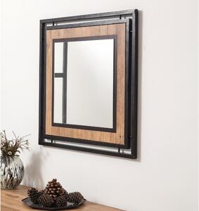 Zidno ogledalo COSMO 70x70 cm smeđa/crna