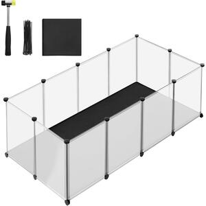 Ogradica za male životinje s podlogom, 143 x 73 x 46 cm, bijela | SONGMICS