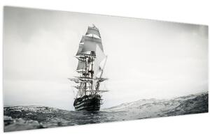 Slika - Brod koji plovi oceanom (120x50 cm)