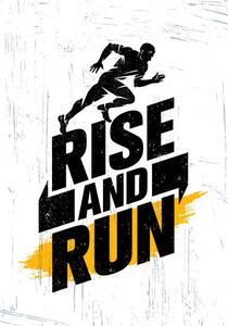 Ilustracija Rise And Run. Marathon Sport Event, subtropica, (26.7 x 40 cm)