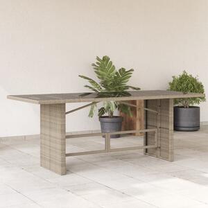 VidaXL Vrtni stol sa staklenom pločom sivi 190x80x74 cm od poliratana