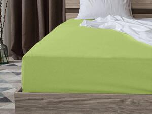 Jersey plahta pistacija 90 x 200 cm