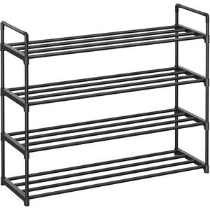 4-slojni metalni stalak za cipele, 30 x 92 x 73 cm, crni | SONGMICS