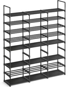 Modularni stalak za obuću s 8 polica, 29,5 x 129 x 157,6 cm, crna | SONGMICS