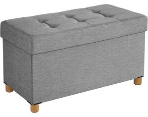 Tabure s prostorom za pohranu, 76 x 38 x 40 cm, svijetlo sive boje | SONGMICS