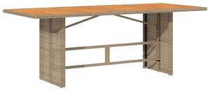 VidaXL Vrtni stol s pločom od drva bagrema bež 190x80x74 cm poliratan