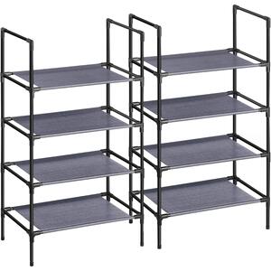 Set od 2 stalka za cipele s 4 razine, 28 x 45 x 80 cm, sive boje | SONGMICS