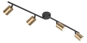 Crna/u zlatnoj boji stropna svjetiljka s metalnim sjenilom ø 8 cm Vano – Fischer & Honsel