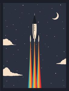 Ilustracija vintage rocket poster, martinwimmer