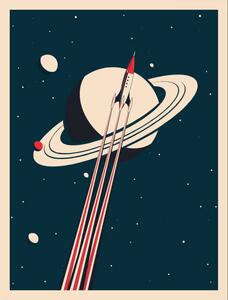 Ilustracija vintage rocket poster, martinwimmer