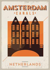 Ilustracija Typographic Amsterdam City Poster Design, kursatunsal