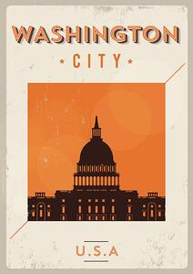 Ilustracija Typographic Washington City Poster Design, kursatunsal