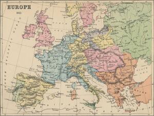 Karta Old chromolithograph map of Europe in 1812, mikroman6