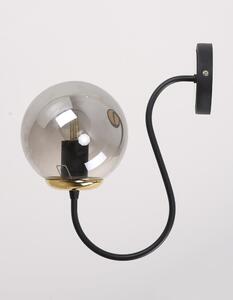 Crna/siva zidna lampa ø 15 cm Oslo – Squid Lighting