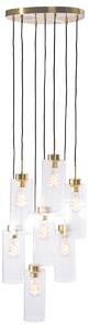 Art Deco viseća lampa zlatna sa staklenim 7 svjetla - Laura