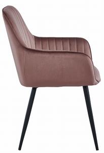 Ružičasta blagovaonska stolica od baršuna SOLDEN