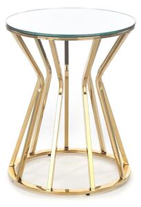 Stolić za kavu Houston 1376Zlatno, 50cm, Staklo, Krug