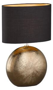 Crna/u brončanoj boji stolna lampa keramička s tekstilnim sjenilom (visina 53 cm) Foro – Fischer & Honsel