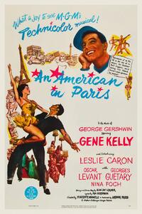 Reprodukcija umjetnosti An American in Paris, Ft. Gene Kelly (Vintage Cinema / Retro Movie Theatre Poster / Iconic Film Advert), (26.7 x 40 cm)