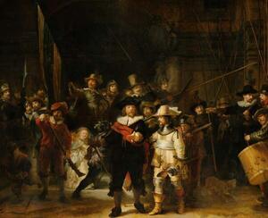 Rembrandt Harmensz. van Rijn - Reprodukcija umjetnosti The Nightwatch, 1642, (40 x 35 cm)