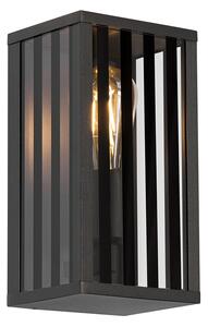 Moderna vanjska zidna svjetiljka crna s dimnim staklom 26 cm IP44 - Dijon