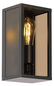 Vanjska zidna svjetiljka crna s dimnim staklom 26 cm IP44 - Charlois