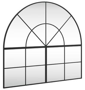 VidaXL Zidno ogledalo crno 100x90 cm lučno željezno