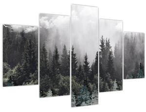 Slika - Šuma s ilustriranim elementima (150x105 cm)