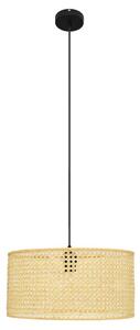 Luster na sajli ALBA 1xE27/60W/230V pr. 40 cm ratan/crna
